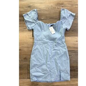 Blue Blush Puff Sleeve Mini Dress Women’s Large NWT Light Blue